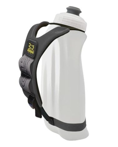 Amphipod Hydraform Ergo Minimalist Handheld Water Bottle, BPA-Free Hydration Pack for Ultra-Running, Marathons & Walking - Charcoal/Clear (16 oz.)