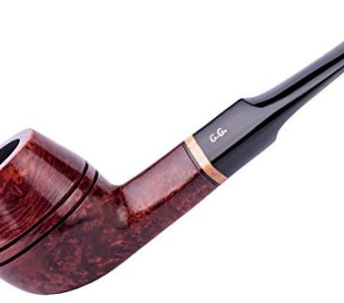 Briar Tobacco Pipe, Handcrafted, Comes with Pouch, Boxed (Bulldog, Mahogany)