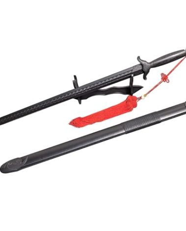 Tai Chi Sword, 99cm/38.9inch High Elasticity Plastic, Plastic Sword Martial Arts Polypropylene Training Katana Practice with Scabbard (Red Hanging Tassel)