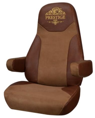 ALFA-WAYS Seat Covers for Trucks fits Peterbilt 378, 379, 386, 387, 388, 390 Brown - Truck Seat Covers Protection - Heavy Duty Trucks Accessories Quilted Eco-Leather – Easy Install