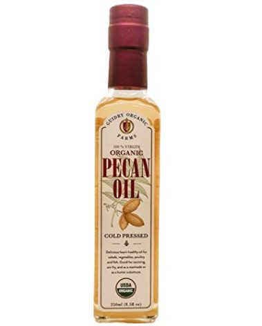 Guidry Organic Farms - Pecan Oil (8.5oz/250mL), USDA Certified Organic Pecan Oil Keto Friendly,For Cooking,Salads, Cold-Pressed,Highest Smoke Point of 470.Hand Made with Love