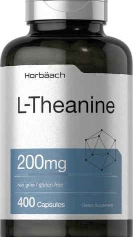 Horbäach L Theanine | 200mg | 400 Capsules | Value Size | Non-GMO, Gluten Free Supplement