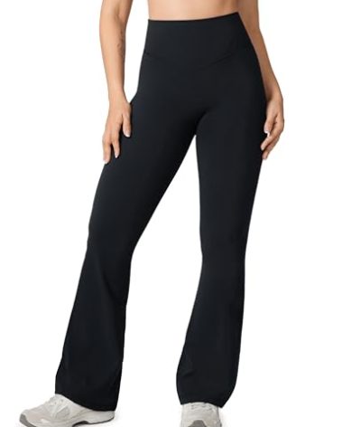 UNISSU Hugcurve No Front Seam High Waisted Flare Leggings for Women Bootcut Yoga Pants Buttery Soft Lounge Workout - 31.5'' Black X-Small