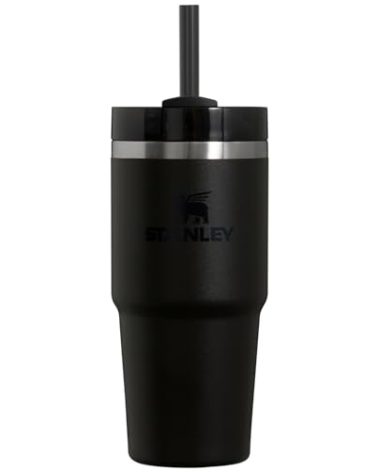 Stanley Quencher H2.0 Tumbler with Straw 14 oz | Flowstate 3-Position Lid | Cup Holder Compatible for Travel | Insulated Stainless Steel Cup | BPA-Free | Black 2.0