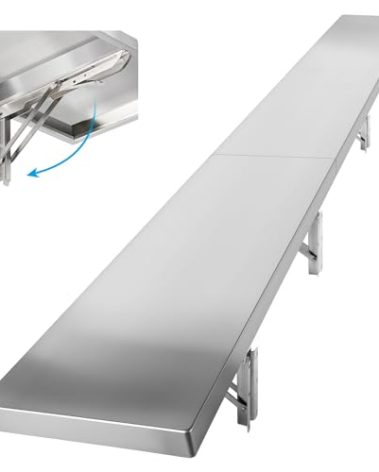 Toriexon Folding Concession Shelf 72" x 12", Drop Down Concession Serving Window, Stainless Steel Folding Shelf Serving Food Shelf for Windows