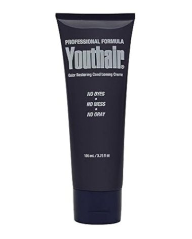 Youthair Crème – Hair Color Restoring Conditioning Formula for Gray Hair Coverage, Made in USA, 3.75 oz