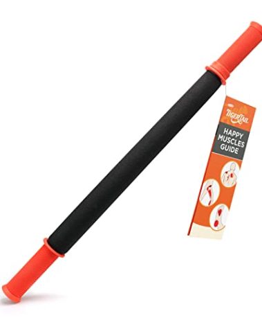Tiger Tail 22in Massage Stick Portable Roller, Handheld, Deep Tissue Foam Roller, Body Massage and Myofascial Release Tool for Legs, Neck, Calves, Thighs, Shins & Back, The Long One 22, Made in USA