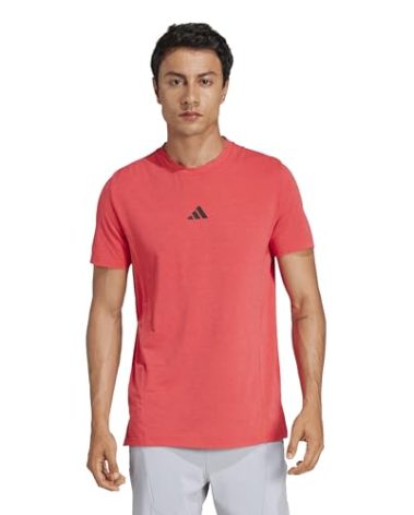 adidas Men's Designed for Training Workout T-Shirt, Pure Ruby, L L L