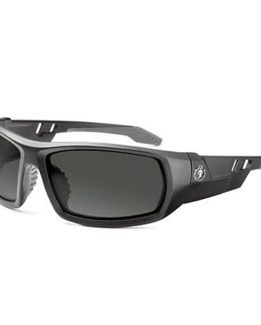 Ergodyne Skullerz Odin Safety Sunglasses, ANSI Z87 Impact Resistant, Durable Full Frame, Non Slip, Polarized, Anti Fog