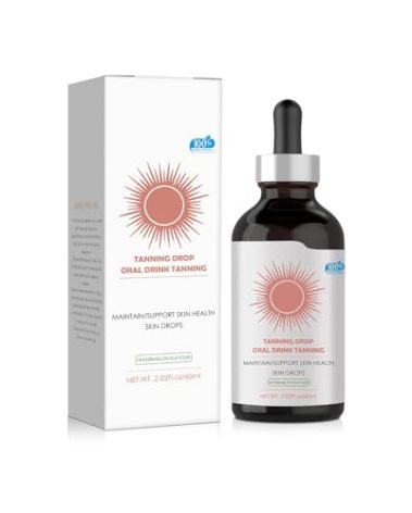 Sunless Tanning Drops To Drink - 100% Natural Watermelon Flavor Tanning Supplement for Skin,Deeply Moisturizes Skin,Hydrating Bronzing Tanner for All Skin(100ML)