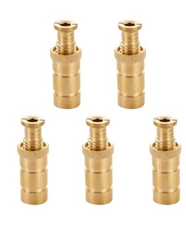 The Door Bull Brass Pool Cover Anchors for Concrete & Pavers Deck, Universal Size Fits 3/4" Hole, Ideal for Inground Pool Safety Covers, Durable & Easy to Install (5 Pack)