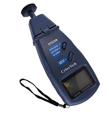 CyberTech 3 in 1 Tri-Mode Contact and Laser Non-Contact RPM Tach Digital Photo Tachometer and Linear Speed Surface Distance Measure Meter with Four Wheels