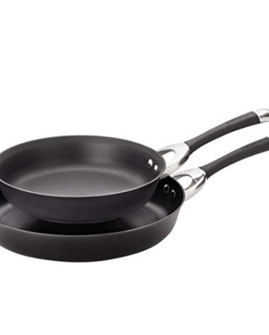 Circulon Symmetry Hard Anodized Nonstick Frying Pan Set / Skillet Set - 10 Inch and 12 Inch, Black