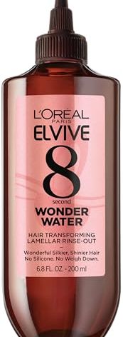 L’Oreal Paris Elvive 8 Second Wonder Water Lamellar, Rinse out Moisturizing Hair Treatment for Silky, Shiny Looking Hair, 6.8 FL; Oz