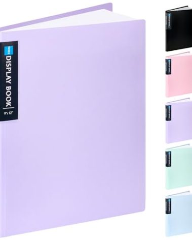 Sooez Art Portfolios 9"x12", 40 Pockets Large Portfolio Folder Display 80 Pages, Heavy Duty Art Portfolio Folder with Clear Sheet Protectors, Presentation Book for Artwork Document Organizer