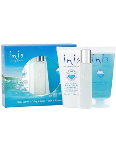 Inis the Energy of the Sea Trio Gift Set - Travel Size Toiletries for Women and Men - Body Wash - Body Lotion - Ocean Fresh Unisex Cologne