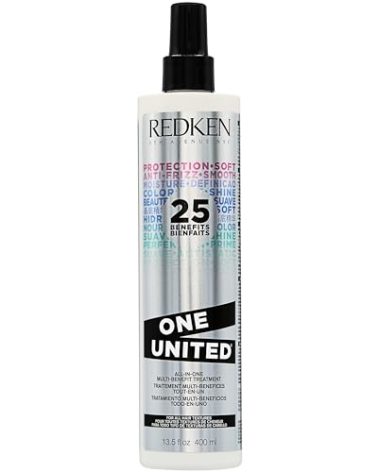 Redken One United Leave In Conditioner | Heat Protectant Spray for Blow Dry & Hair Styling | Multi-Benefit Hair Treatment | Detangles, Nourishes, & Smooths Frizz | For All Hair Types | Paraben Free