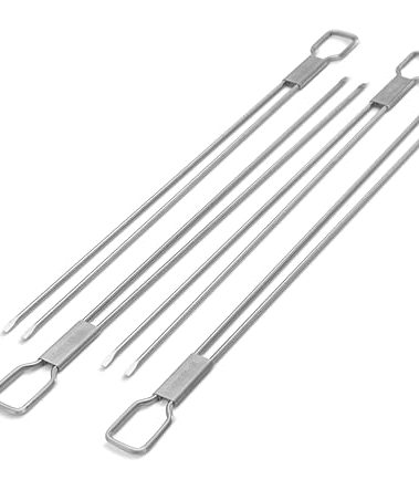 Broil King 64049 Stainless Steel Dual Prong 12-Inch Grilling Skewers, 4-Pack