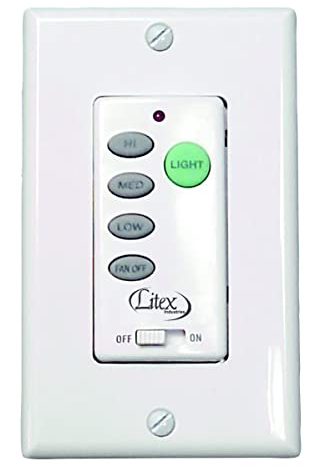 Litex WCI-100 Wall Command Universal Ceiling Fan Control, Three Speeds and Full Range Dimmer,Black,10.20x8.00x3.50