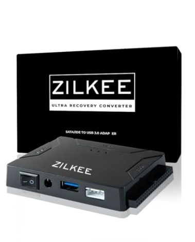 ZILKEE Ultra Recovery Converter The Ultimate Hard Drive Reader & IDE to USB Adapter | IDE and SATA Compatible