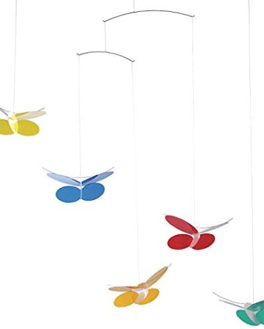 Butterflies Hanging Nursery Mobile - 26 Inches - High Quality Plastic - Handmade in Denmark by Flensted