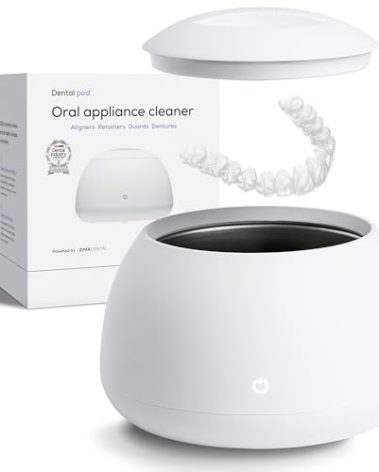 Zima Dental Pod: Ultrasonic Retainer Cleaner. The Original Retainer Cleaner Machine, Aligner Cleaner, Nightguard Cleaner, Mouthguard Cleaner, Denture Cleaner. Ultrasonic Cleaner For Oral Dental Care