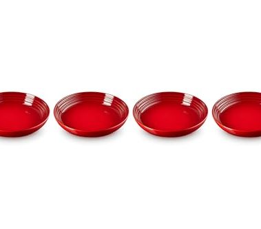 Le Creuset Stoneware Set of 4 Pasta Bowls, 8.5" each, Cerise
