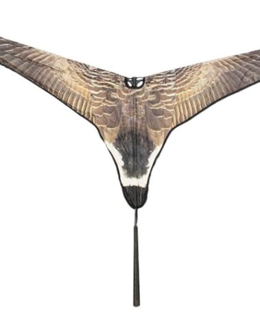 HuntEmUp Ultimate Waterfowl Natural Goose Flag for Bird Hunting - Natural Super Goose Magnet Flapper Decoy for Hunting Canada Geese Goose Hunting Flag Canadian Goose Flapping Decoy