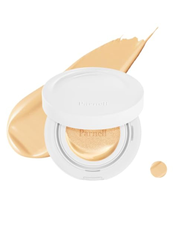 Parnell Cicamanu Serum Cushion - Moisturizing Foundation for Soothing, Coverage, Glass Skin and Lightweight for Sensitive and Dry Skin Pearl Skin (0.52 Fl Oz) (#21 Fair Ivory)