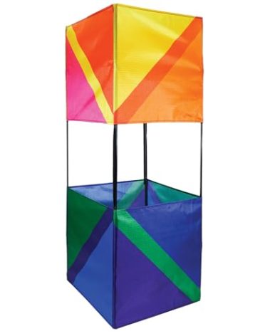 In the Breeze 3366 — Pacific Double Box Kite — Easy-Flying, Single-Line Colorful Kite; Kite Line Included