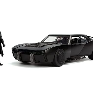 The Batman 1:18 Batmobile with Lights Die-cast Car & 3.75" Batman Figure, Toys for Kids and Adults