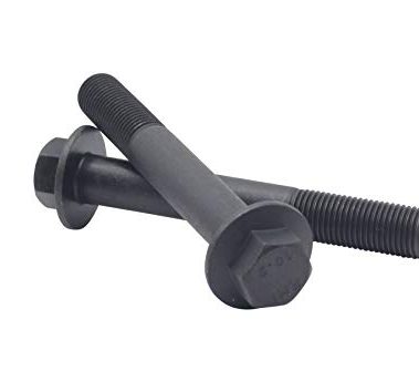 (2pcs) BelMetric M14X1.5X100 Metric Hardened Fine Thread Hex Head Flange Bolt, DIN 6921, Class 10.9, Black Finish, BFD14X1.5X100BLK-2
