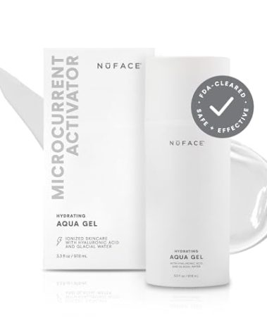 NuFACE Aqua Gel Activator - Microcurrent Conductive Gel & Activator Powered by IonPlex & Hyaluronic Acid to Enhance Results of NuFACE Microcurrent Facial Device - Improves Skin Radiance (3.3 oz)