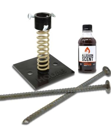HODAG Licking Stick Mock Scrape Kit for Hunting – Food Plot Attractant & Lure for Whitetail Hunters – Includes 8 oz AllSeason Scent for Deer – Alternative to Bait, Feeders, & Mineral Blocks (Tan)