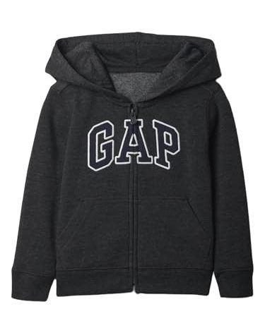 GAP Baby Boys Playtime Favorites Logo Full Zip Hoodie Hooded Sweatshirt Charcoal Hthr Grey 3 Years