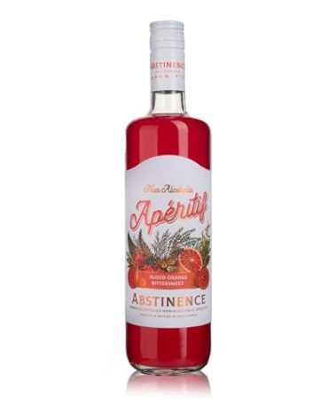 Abstinence Blood Orange Non Alcoholic Aperitif, 750ml, Award-Winning, Botanical Inspired, Bittersweet Non Alcoholic Drink, Distilled Non Alcoholic Spirits, Zero Proof Mocktail Alternative