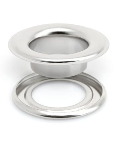 CRAFTMEMORE 3/4" (19MM) ID Grommets Eyelets with Washers for Clothes, Leather, Canvas Pack of 25 Sets (Silver)