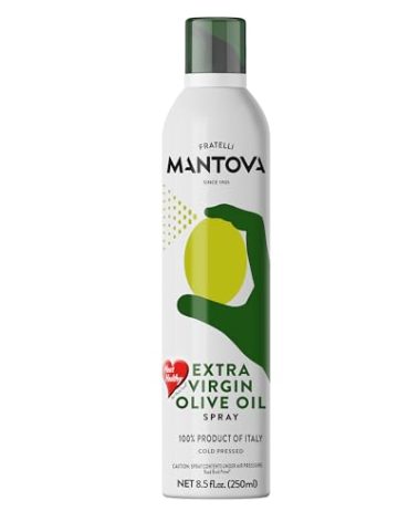 Mantova Extra Virgin Olive Oil Spray 8.5 oz. Spray Bottle - Manage Oil Amount - Great For Salads & Cooking