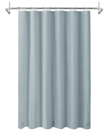 Mrs Awesome Blue Shower Curtain Liner with 3 Magnets, 72x72 Premium Flexible Sturdy Plastic Shower Curtain for Bathroom Lightweight & Waterproof, Stone Blue