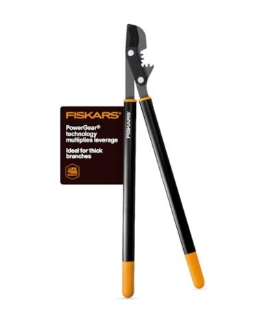 Fiskars 32-Inch PowerGear Loppers for Tree Trimming, Heavy-Duty, Sharp Bypass Steel Blade Tree Branch Cutter up to 2-Inch Diameter Cut Capacity, Hand Loppers