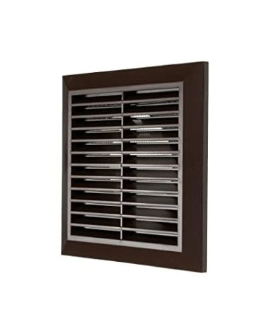 Vent Systems Ø4" Duct - 6.7" x 6.7" Inch Brown Air Vent Cover - Bathroom Exhaust Vents Pipe - White Louvered Outdoor Vent Cover - 100 mm 170 x 170 mm