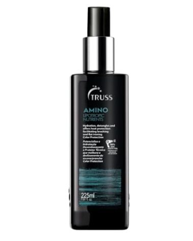 TRUSS Amino Heat Protection Spray for Hair - Anti Frizz Leave In Hair Spray - Infused with Essential Oils to Hydrate & Replenish Amino Acids - Color Safe Heat Protectant & Detangler (7.61 oz)