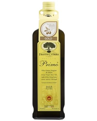 Frantoi Cutrera Primo Cold Extracted Italian Extra Virgin Olive Oil Cold Pressed, Polyphenol Rich Olive Oil, Authentic Certified DOP Sicilian EVOO Imported From Italy, 25.4 fl oz (Pack of 1)