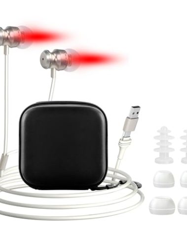 Red Light Therapy Device –Upgraded 2-in-1 Red Light Therapy Device for Tinnitus Relief – 650nm Red Light for Ears & Nose with USB & Type-C，Includes Soft Silicone Tips and Storage Box
