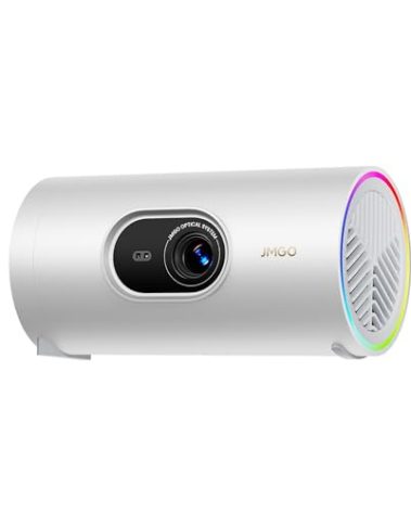 JMGO PicoPlay 1080P Smart Portable Projector, Google TV, 400ISO Lumens, 8W Dolby Digital, 3D-Active, HDR10, Mini Projector with WiFi & Bluetooth for Home, Outdoor, Include Optical Filter