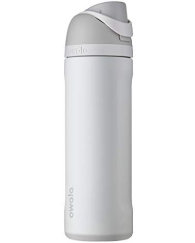 Owala FreeSip Insulated Stainless Steel Water Bottle with Straw, BPA-Free Sports Water Bottle, Great for Travel, 24 Oz, Shy Marshmallow