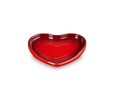Le Creuset Stoneware Heart Shaped Spoon Rest, 5", Cerise
