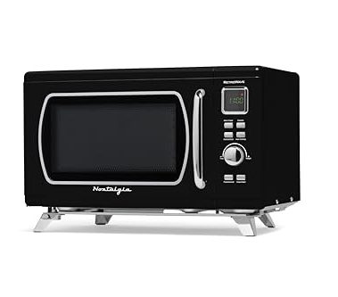 Nostalgia NMCMO9FTBK6A Microwave Oven, 0.9 Cu. Ft, Black
