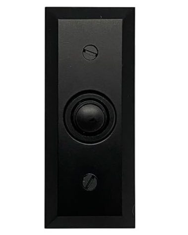Newhouse Hardware Rectangular Recessed Wired Metal Doorbell Button in Black BT6BV, Rectangular Push Button for Doorbell Chime, Buzzer or Ringer, Door Bell Button Only, Buzzer Button with Beveled Edges