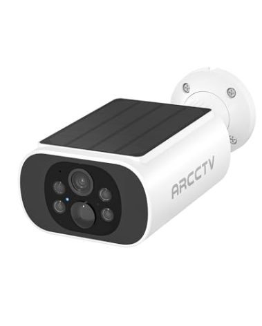 ARCCTV Solar Security Camera Outdoor Wireless, 4MP Battery Powered Home Surveillance Camera with Embedded Solar Panel, PIR Motion Sensor, 2.4G/5G Dual Band WiFi